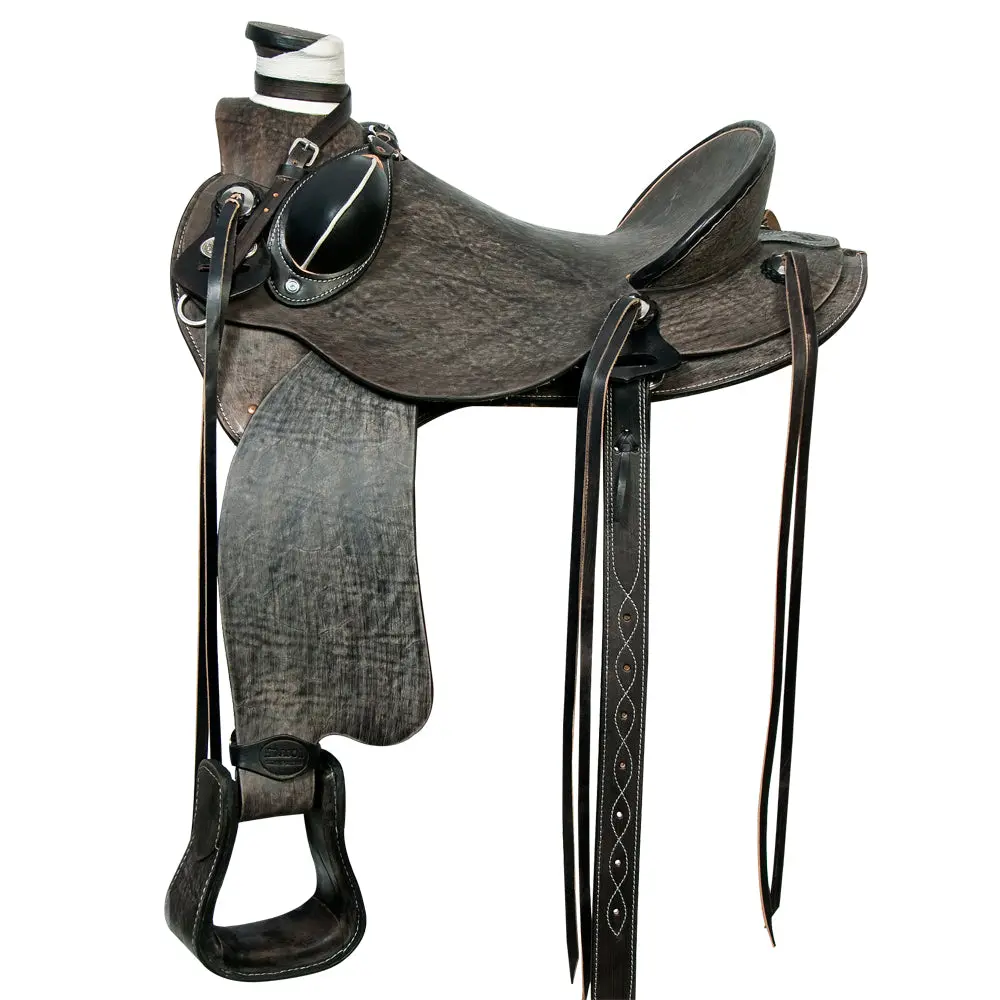 Hilason Western Horse Wade Saddle American Leather Ranch Roping Antique Black | Hand Tooled & For Horses 1