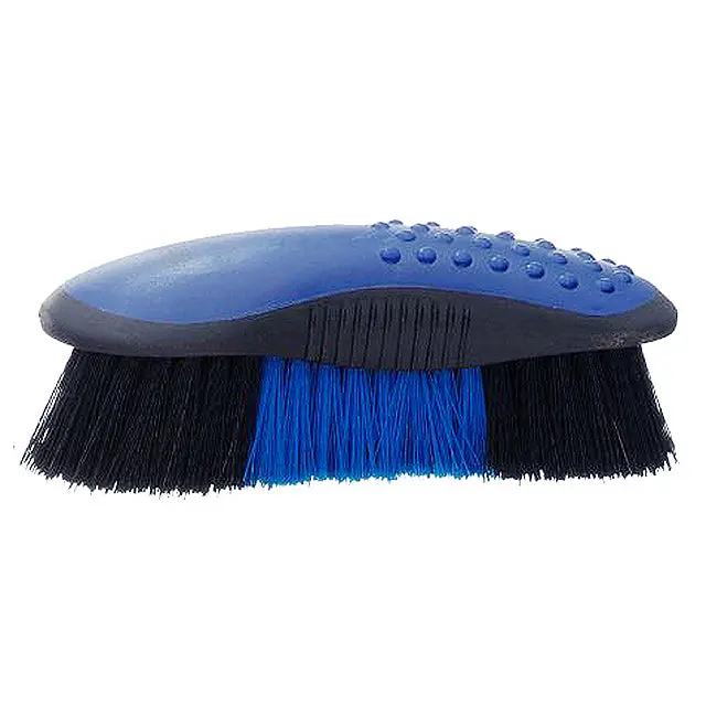Tough 1 Horse Tack Great Grip Brush W/ Stiff Bristles Rubber Royal Blue 1