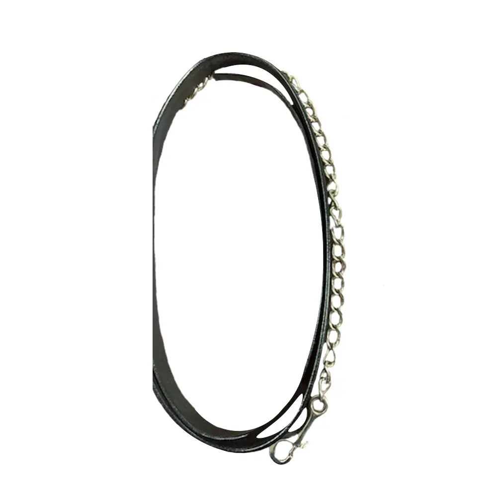 Henri De Rivel Pro Collection Leather Lead With 24" Solid Brass Chain 1