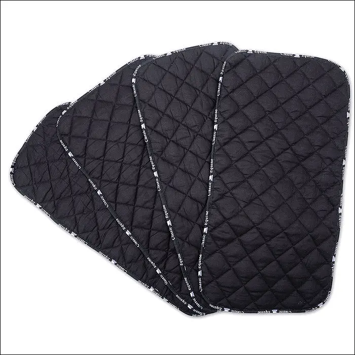 Classic Equine Horse Quilted Comfortable Standing Wraps Pad Black Pack Of 4 1