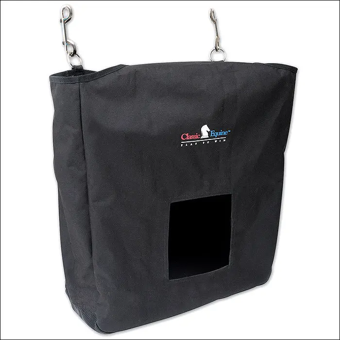 Black Classic Equine Basic Horse Tack Double Snap Hay Bag 1