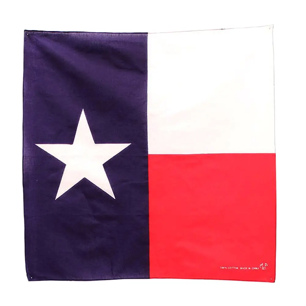 M&F Western 100% Cotton Blend Texas Flag Unisex Bandana 22" X 1