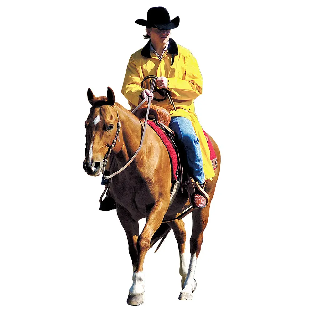 Pvc Saddle Slicker M& F Western Adult Yellow Weatherproof With Hood 1