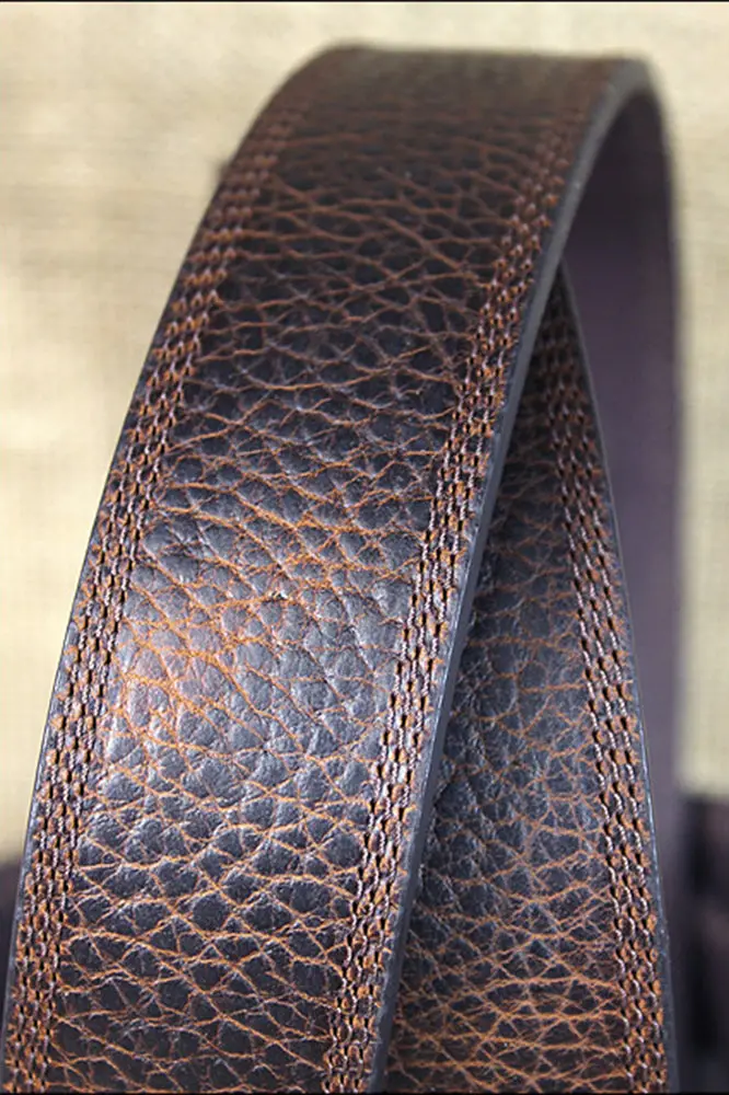 M&F Western Leather Belt Ariat Working Men Textured Triple Stitched Brown 3