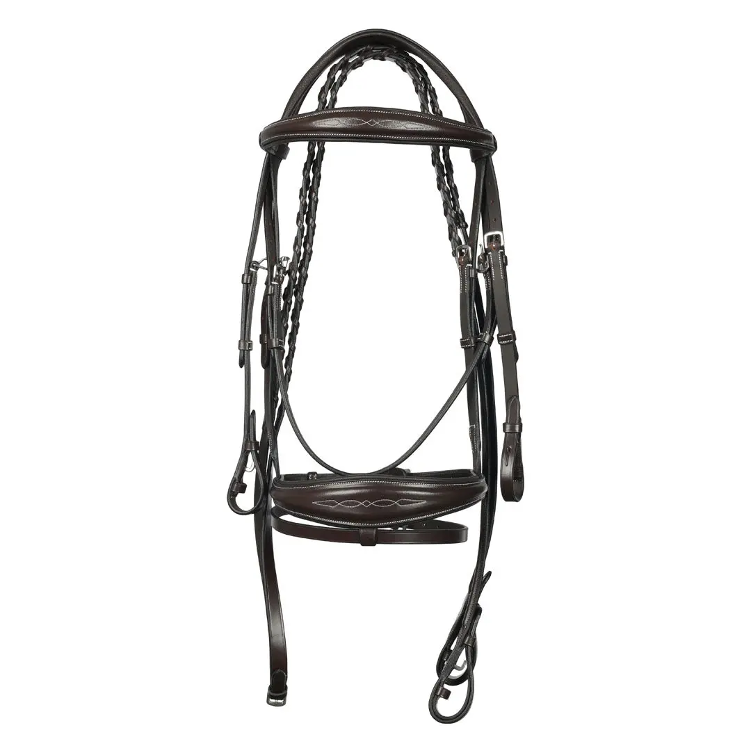 Henri De Rivel Jamaika Pro Anatomical Fancy Raised Wide Flash Noseband Bridle With Raised Laced Reins 1