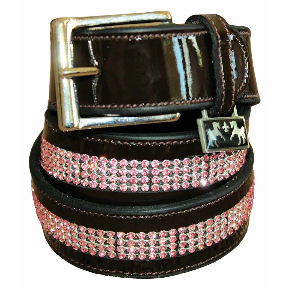 Equine Couture Bling Leather Belt - Patent Leather 1