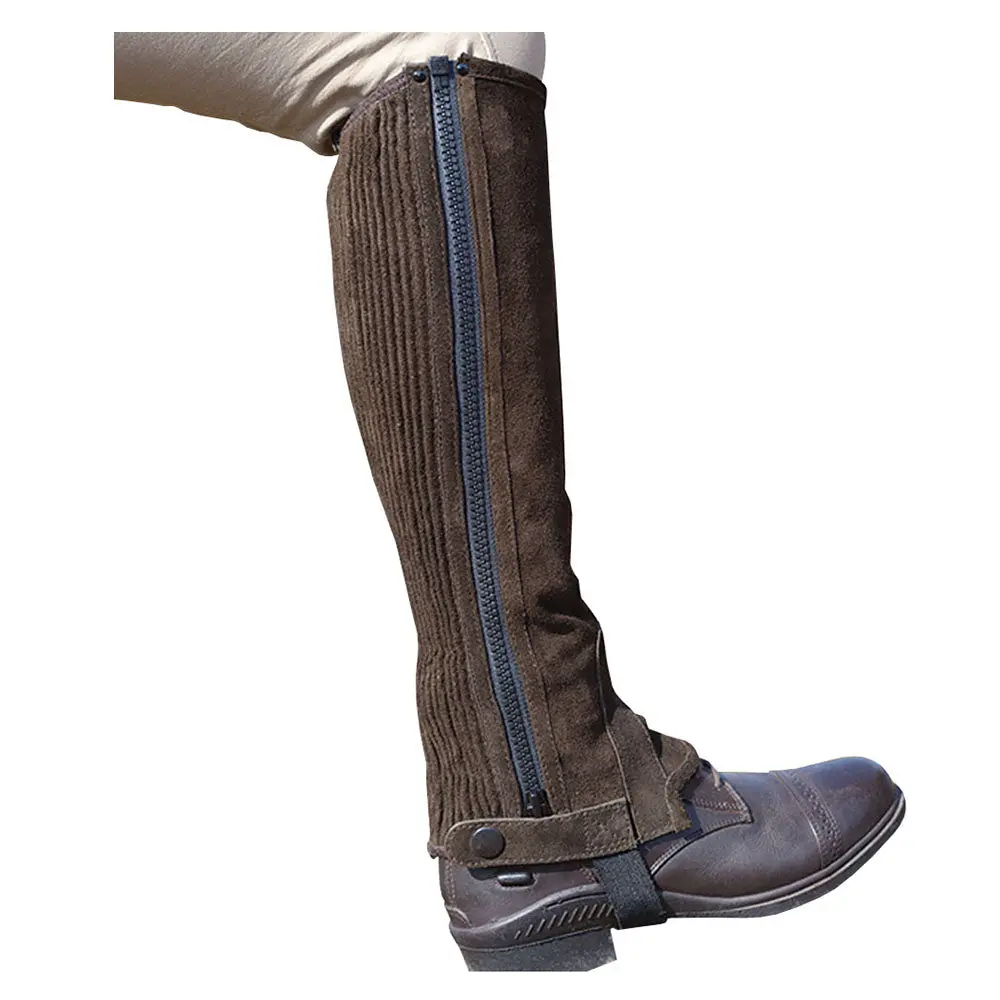 Shires Childs Vented Mesh Half Chaps Suede Inner Panel Breathable Cooling Fabric 1