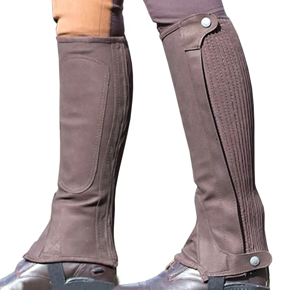 Shires Adult Plain Half Chaps Washable Amara Suede Elastic Calf Panel 2