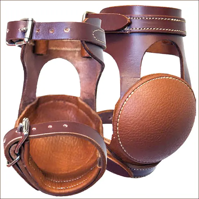 Cactus Ropes Western Relentless Leather Horse Leg Skid Boot With Buckle 1