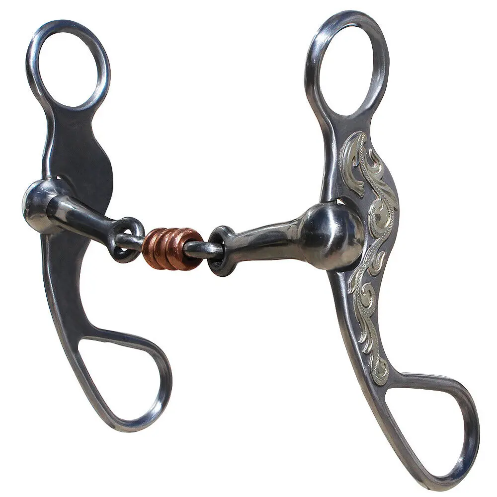 5" Professional Choice Bob Avila Santa Rosa Shank Dog Bone Roller Horse Bit 1