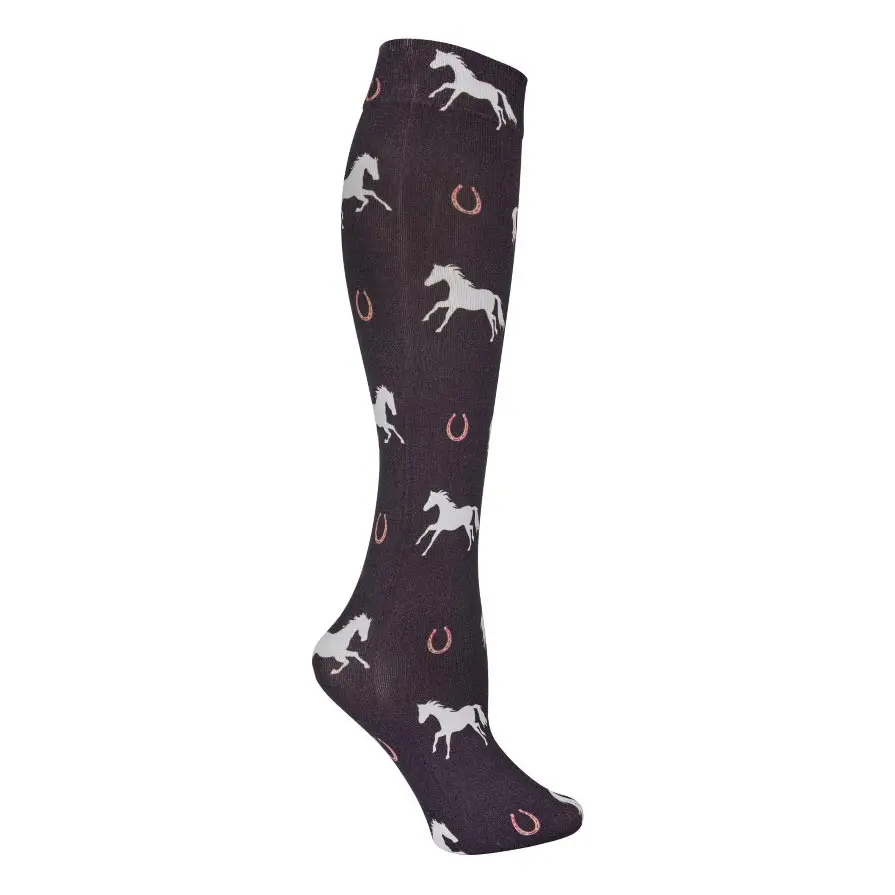 Awst Int'l Lila Large Horses And Horseshoes Socks 1