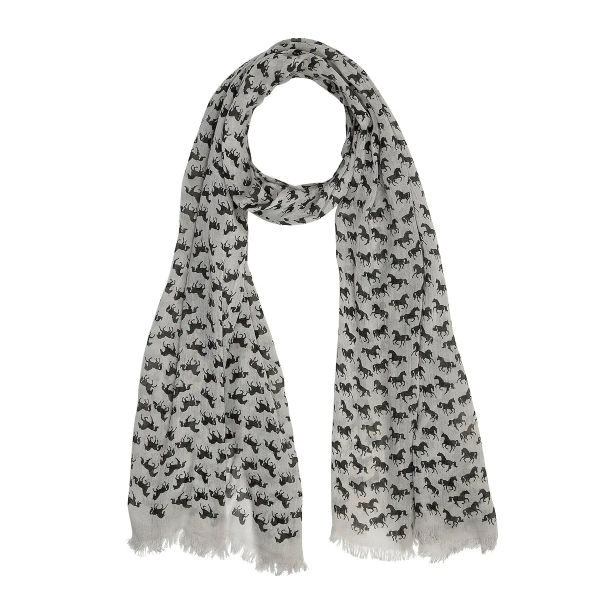 Awst Int'l “Lila” Horse Silhouettes Scarf 1