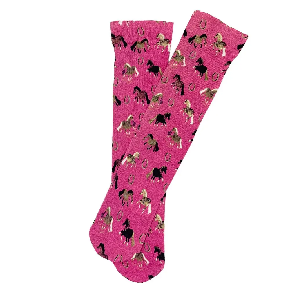 Awst Int'l Children's Lila Puff Ponies Socks 1