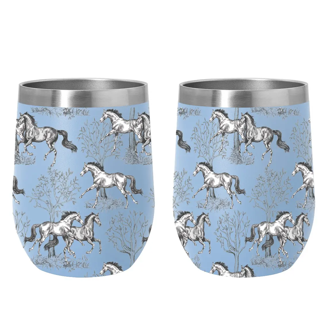 Awst Int'l 12 Oz Stainless Steel Wine Tumbler-Lila Toile 1