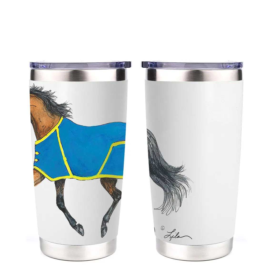 Awst Int'l 20 Oz Stainless Steel Tumbler-Lila Bay Horse 1