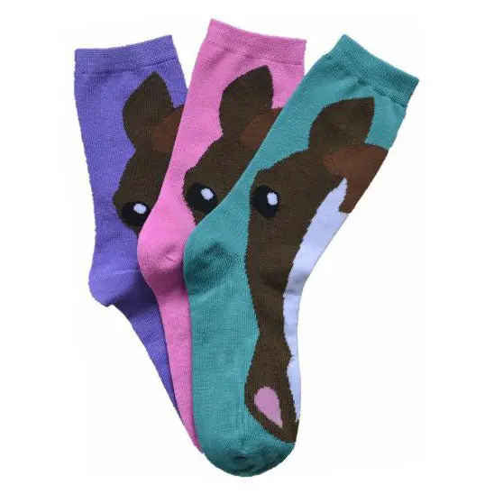 Awst Int'l Ladies' Horse Face Crew Socks- 3-Pack 1