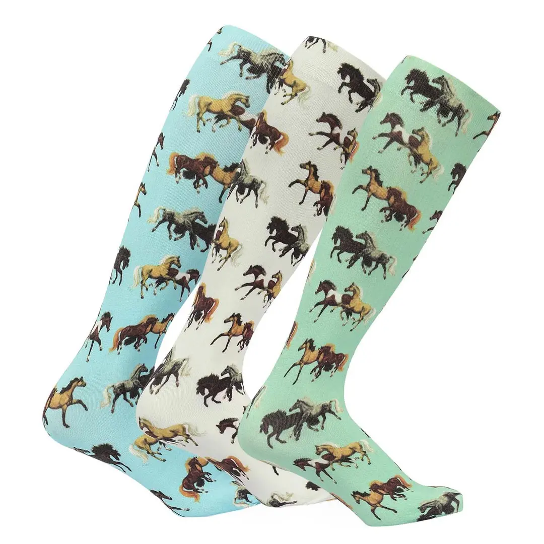 Awst Int'l Lila Horse Pairs Socks- 3 Pack 1