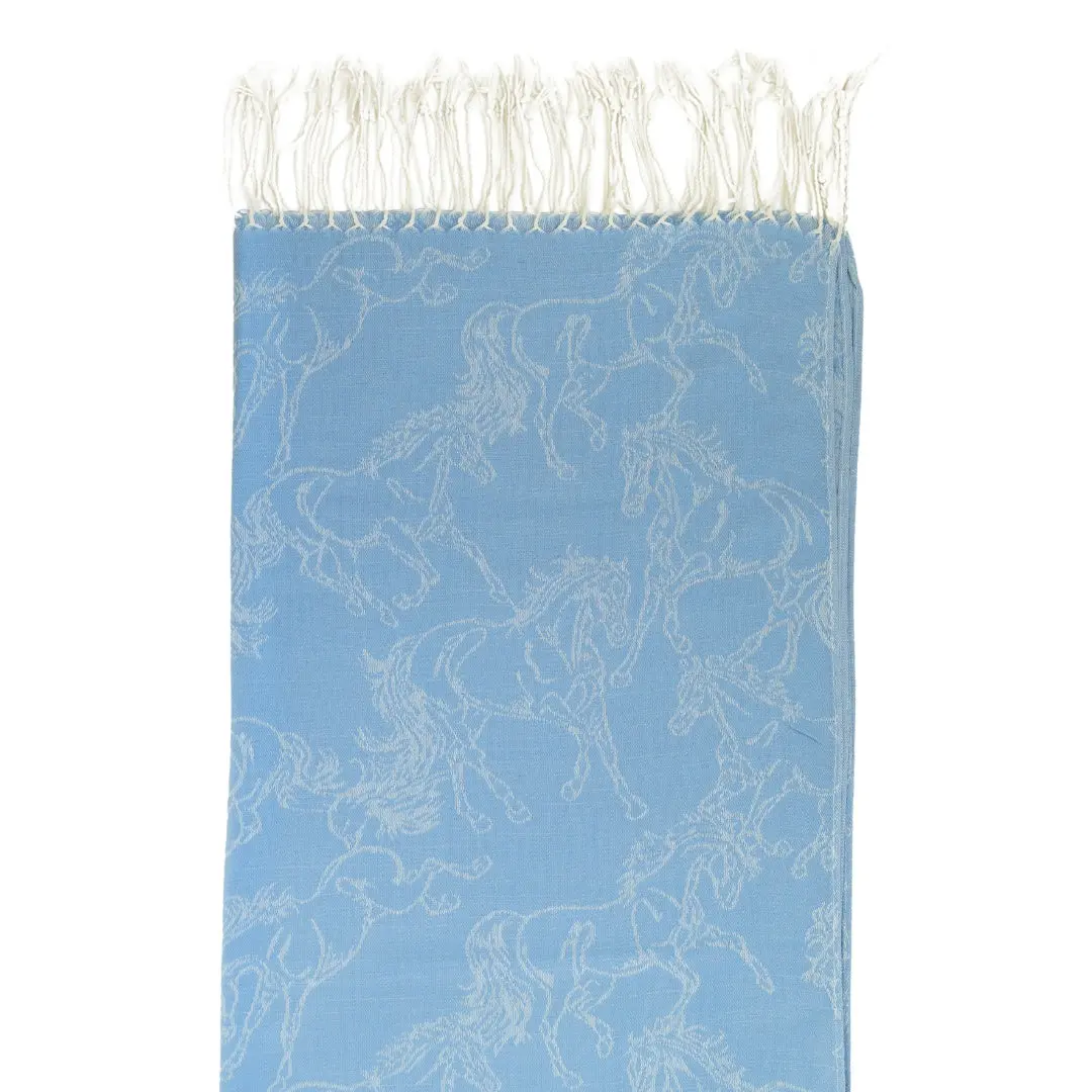 Awst Int'l Lila Linear Horses Pashmina Scarf 1