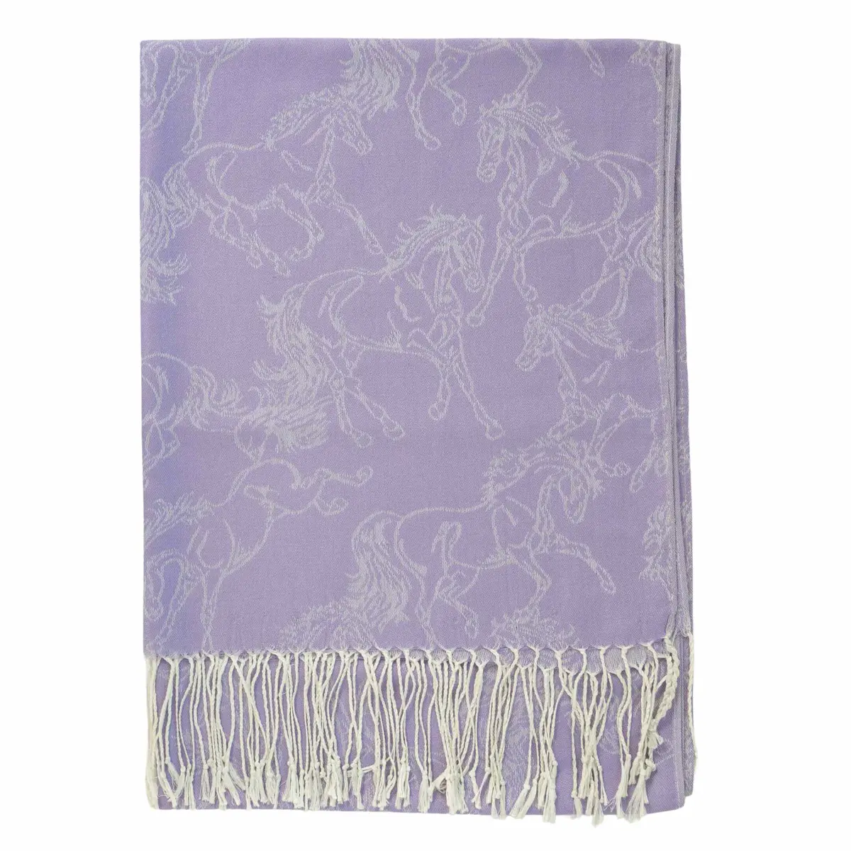 Awst Int'l Lila Linear Horses Pashmina Scarf 5