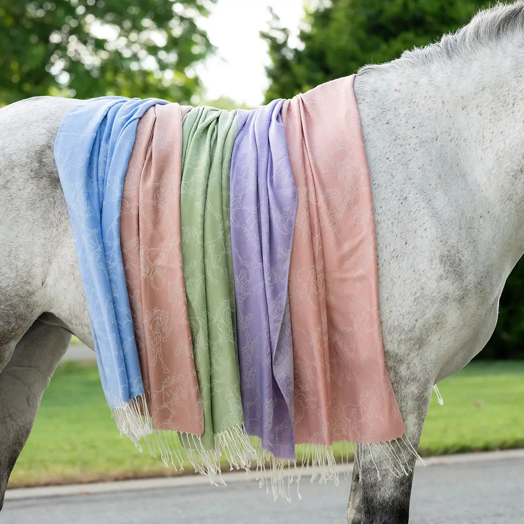 Awst Int'l Lila Linear Horses Pashmina Scarf 3