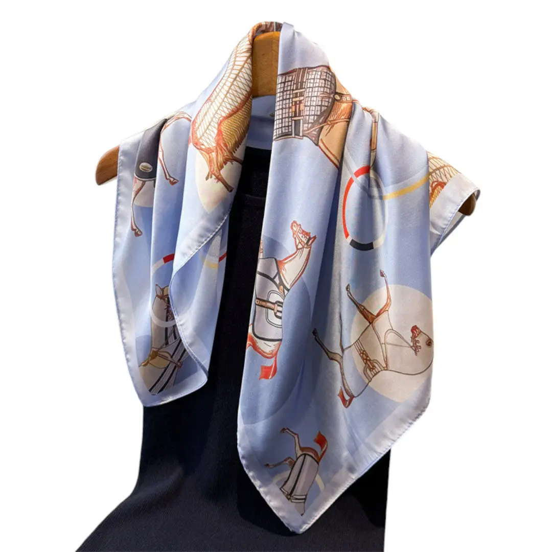 Awst Int'l Horses Circle Blanket Scarf 28" X 28" 1