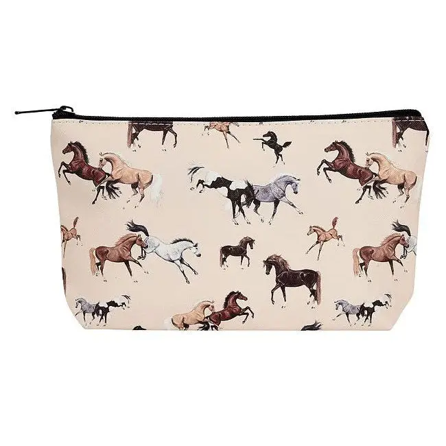 Awst Int'l "Lila" Horses All Over Medium Cosmetic Pouch 1