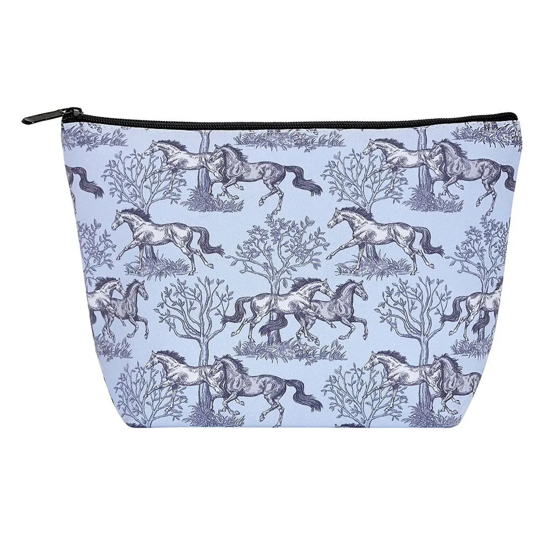 Awst Int'l "Lila" Blue Toile Large Cosmetic Pouch 1