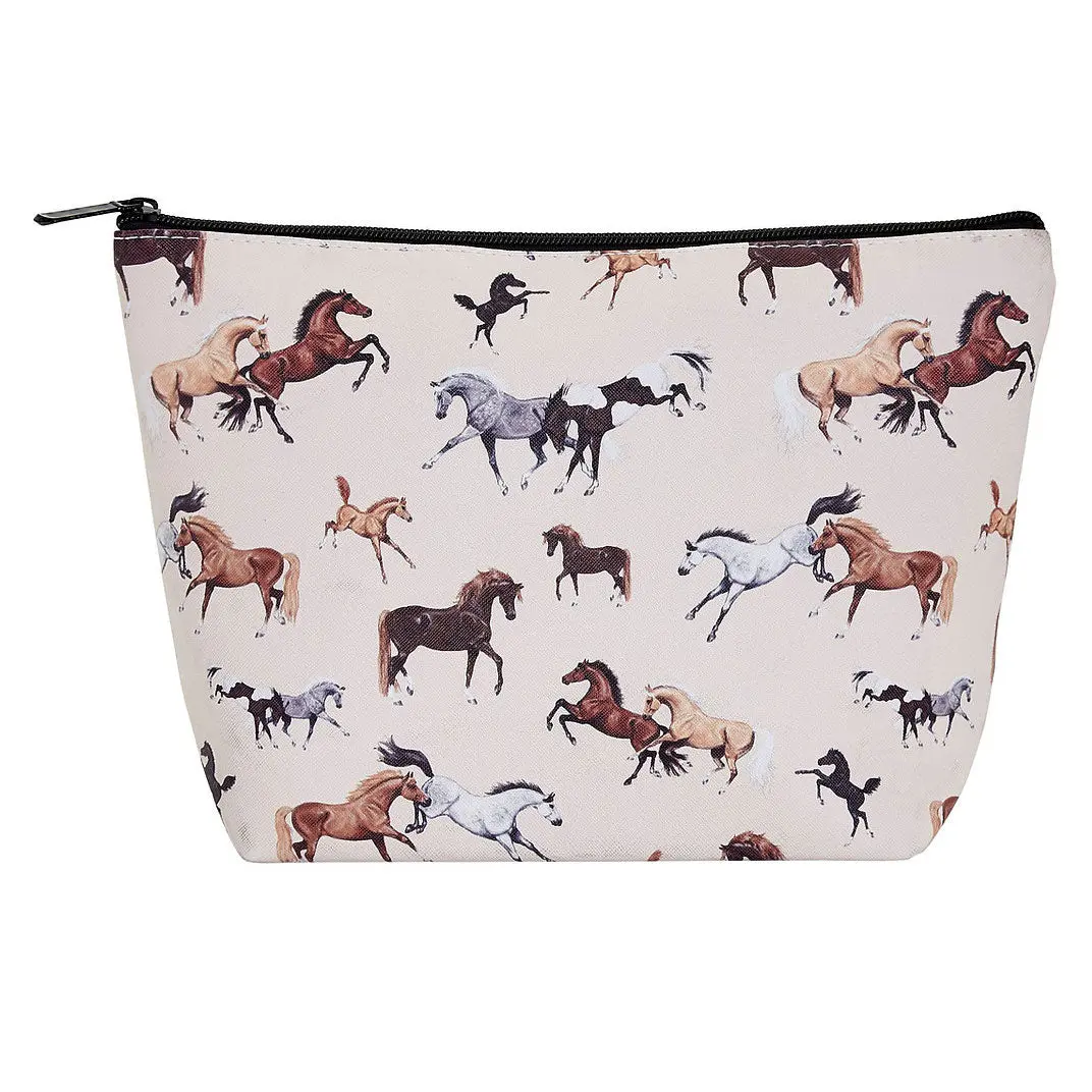 Awst Int'l "Lila" Horses All Over Large Cosmetic Pouch 1