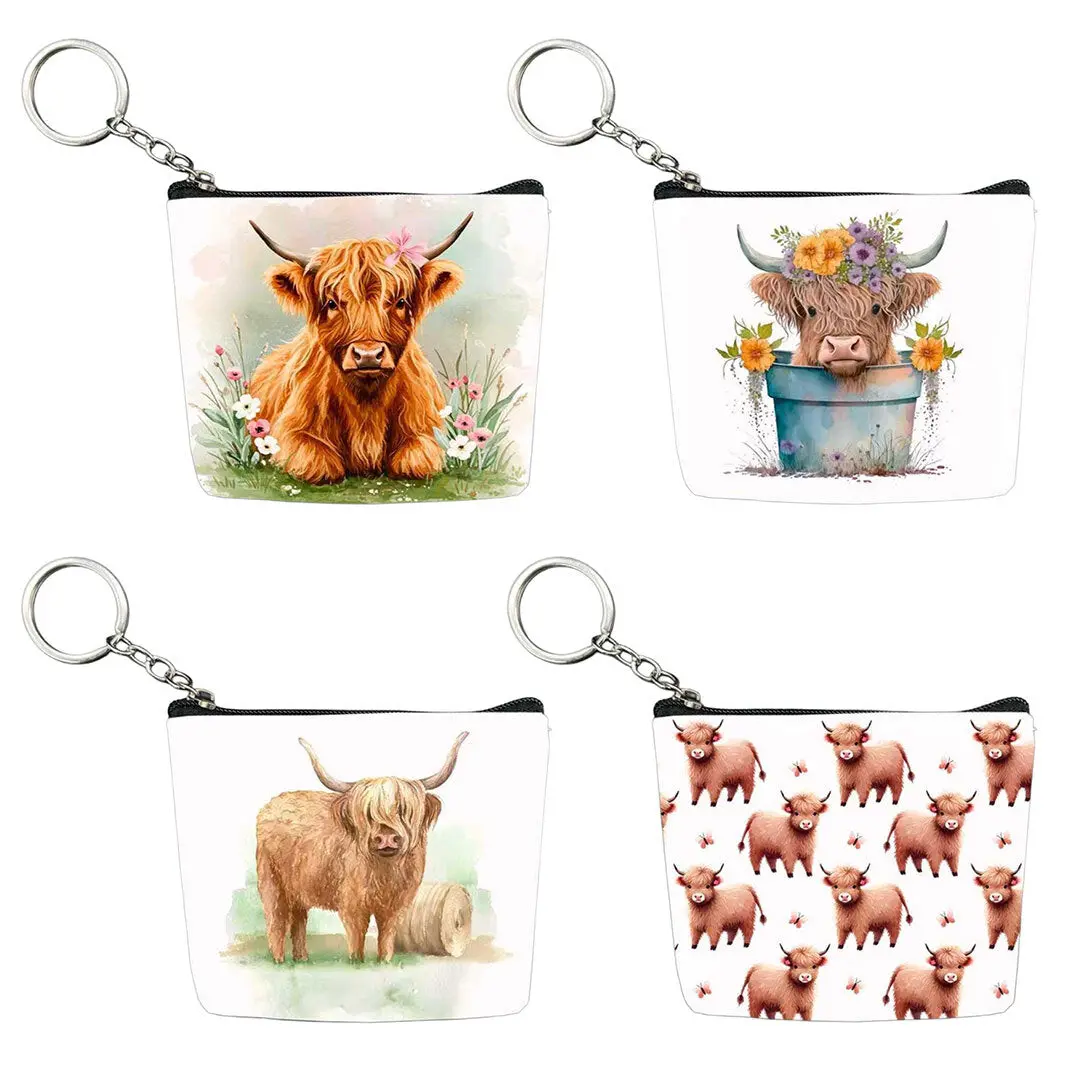 Awst Int'l Set Of 12 Coin Purses- West Highlander Cows 1