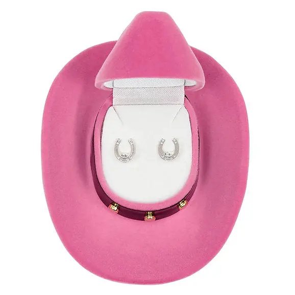 Awst Int'l Horseshoe Earrings W/Colorful Cowboy Hat Gift Box 1
