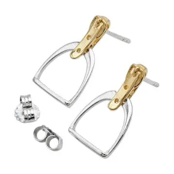 Awst Int'l Two-Tone English Stirrup Earrings 1