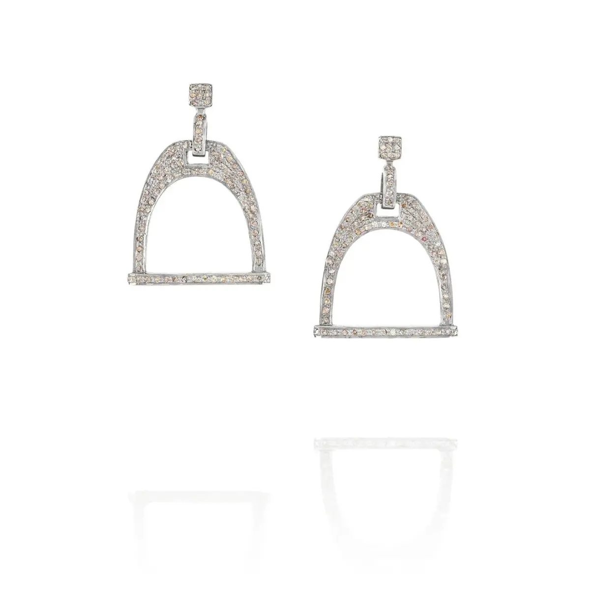 Awst Int'l Silver Plated Stirrup Earrings 1