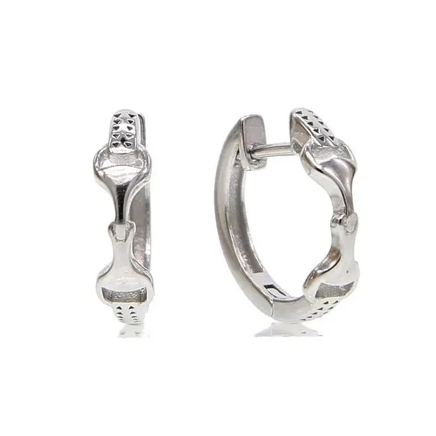 Awst Int'l Sterling Silver Snaffle Bit Hoop Earrings 1