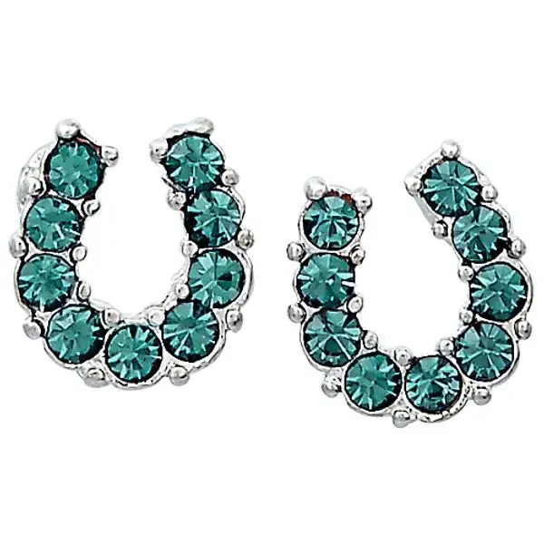 Awst Int'l Rhinestone Horseshoe Earrings  W/Horse Head Gift Box 1