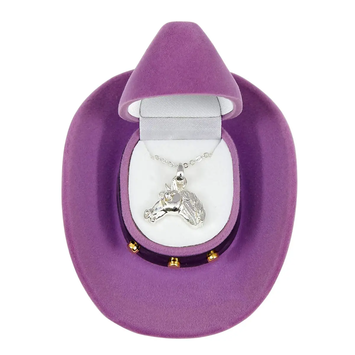 Awst Int'l Horse Head Pendant Necklace W/Cowboy Hat Gift Box 1