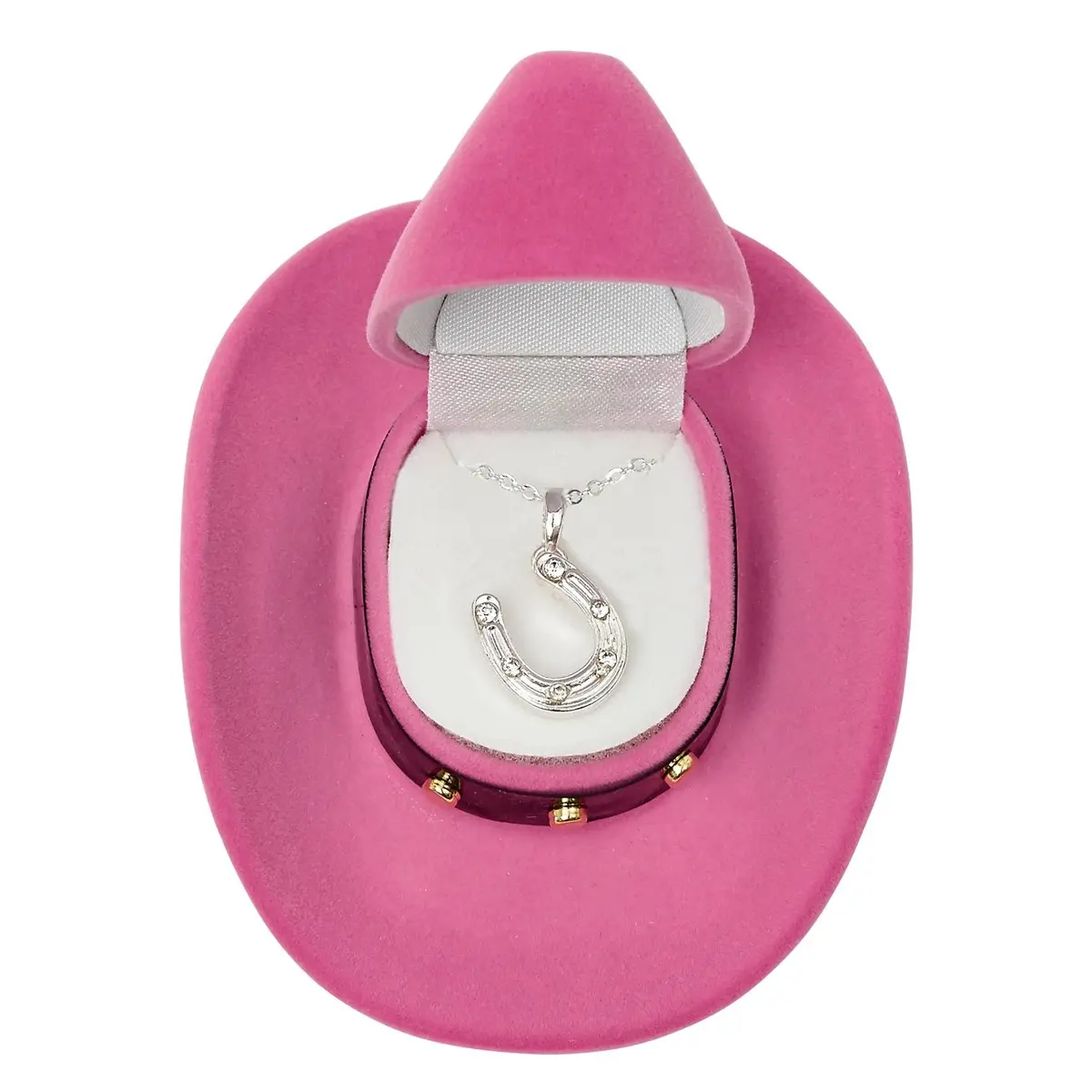 Awst Int'l Horseshoe Pendant Necklace W/Colorful Cowboy Hat Gift Box 1