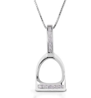 Awst Int'l Sterling Silver & Cz Stirrup Necklace 1