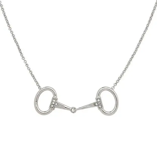 Awst Int'l Rhodium Horse Snaffle Bit Necklace 1