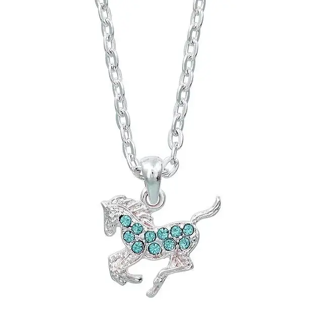Awst Int'l Aqua Precious Pony Necklace W/Aqua Horse Head Gift Box 1