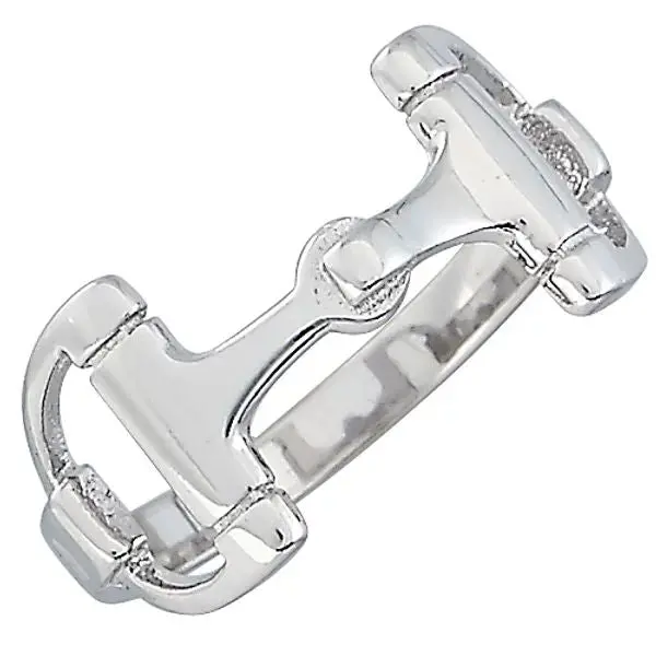 Awt Int'l Sterling Silver Snaffle Bit Ring 1