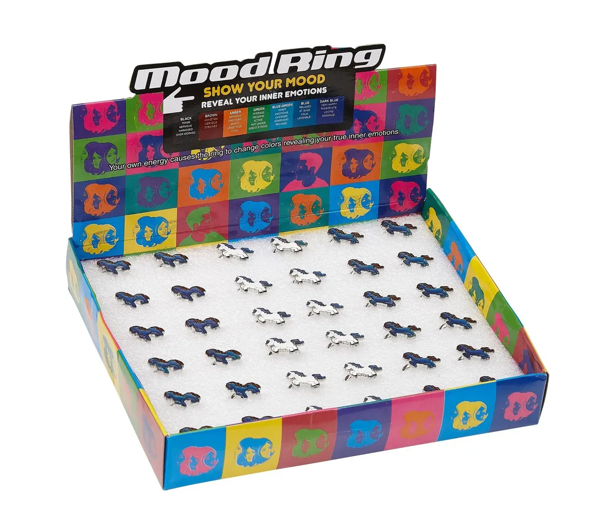 Awst Int'l Colorful Horses Mood Ring Display 1