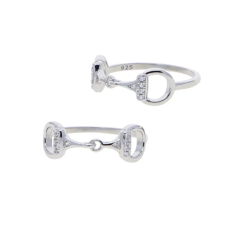 Awst Int'l Sterling Silver Cz Snaffle Bit Ring 1