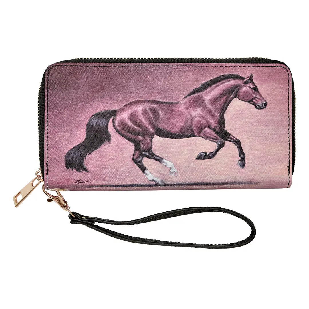 Awst Int'l "Lila" Bay Horse Clutch Wallet 1
