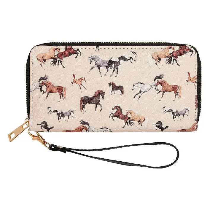 Awst Int'l "Lila" Horses All Over Clutch Wallet 1