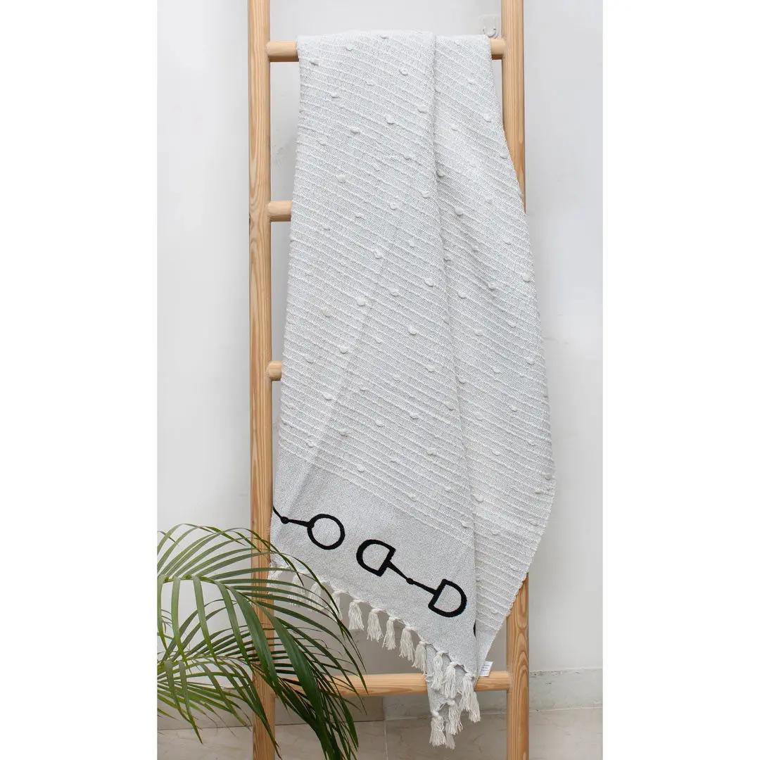 Lila Snaffle Bit Cotton Throw 2