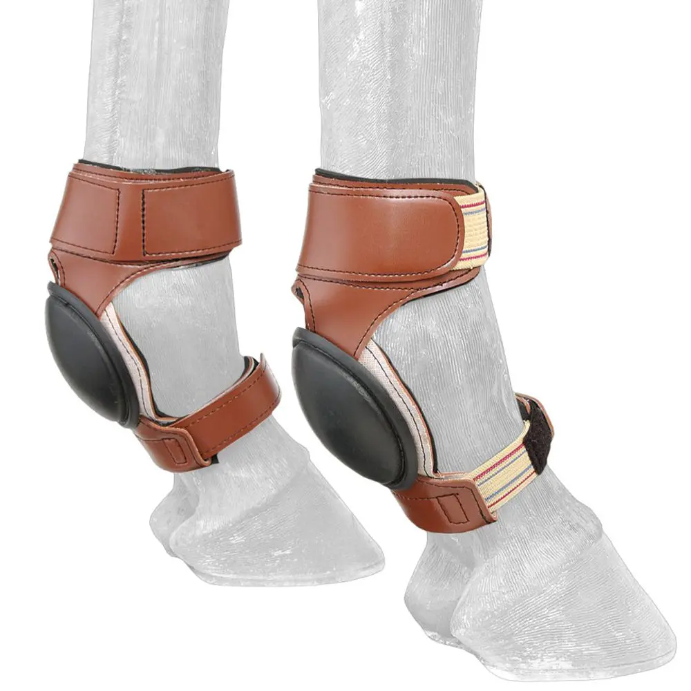 Tough 1 Horse Tack Ultimate Equithane Skid Boots W/ Rubber Cup Brown 1