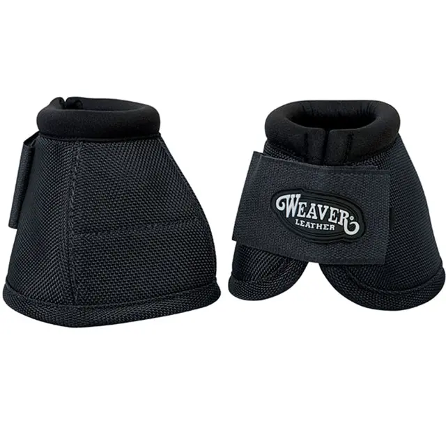 Small Weaver 2520D Ballistic Nylon No Turn Horse Leg Bell Boots Pair Black 1
