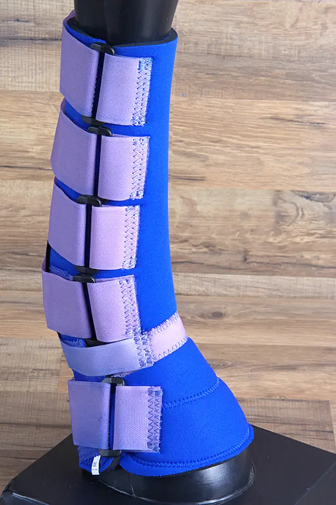 Medium Hilason Western Horse Tack 4 In 1 Leg Combo Boots Blue 2