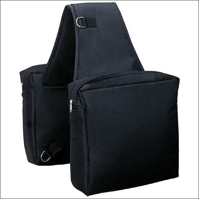 Weaver Heavy Duty Durable Nylon Saddle Bag Zip Closure Np Hardware Black 1