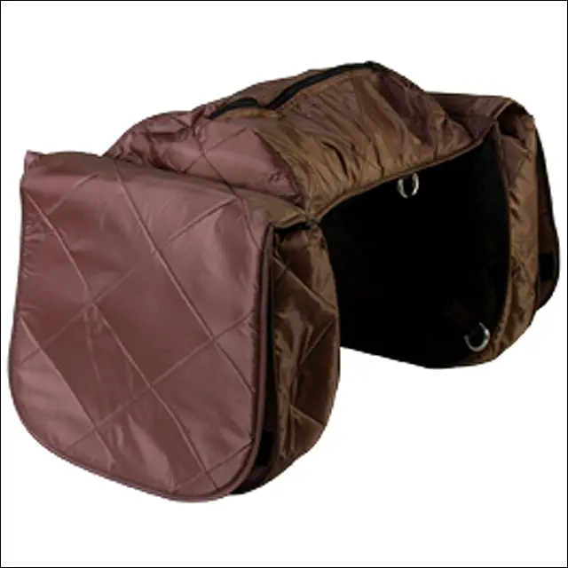 Hilason Western Tack Horse Brown Nylon Saddle Bags 210D 1